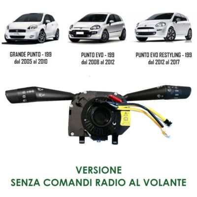 Interruttore Colonna Sterzo Per Fiat Grande, Punto, Evo (2005-2012) - Ricambio Combinato Indicatori E Fari
