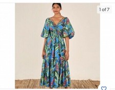 $240 FARM RIO Dream Garden Midi Dress NWT Size XS 