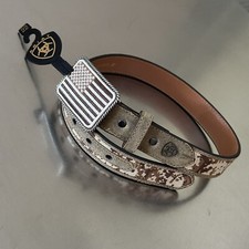 Ariat Belt Kids Size 22 Leather Camo 28  Long American USA Flag Western Cowboy