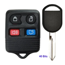 Replacement for Ford Lincoln Mercury Keyless Entry Car Key Fob + 40 Bits Key
