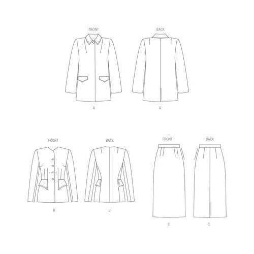 Vogue Sewing Pattern 1932 Misses 8-16 Coat Jacket and Pencil Skirt Vintage 1949 - Picture 3 of 6