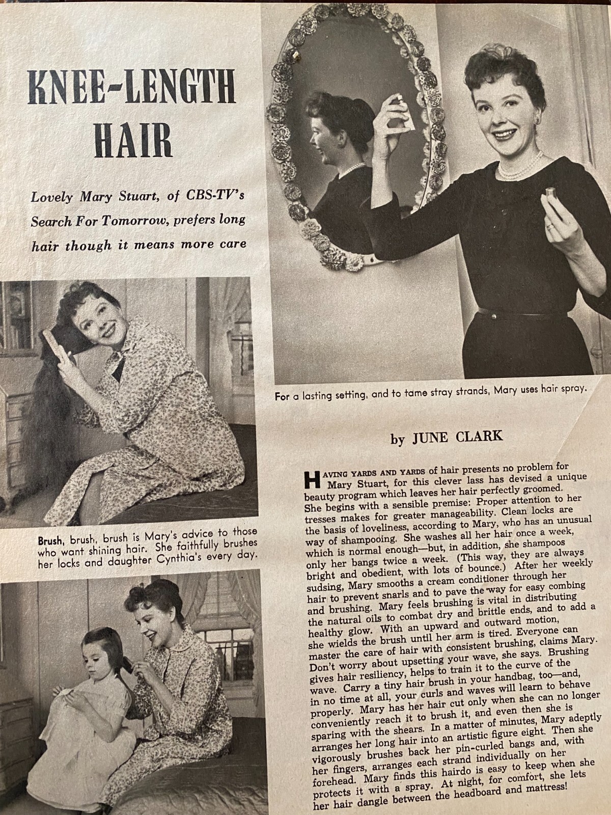 Mary Stuart, Search For Tomorrow, Full Page Vintage Clipping