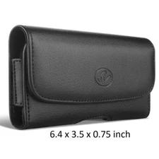 For Samsung Galaxy IPHONE LG HTC Leather Pouch Belt Clip Holster Fit Otterbox ON