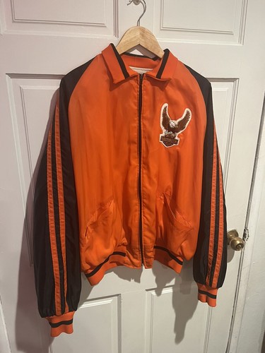 RARE🇺🇸1970s VINTAGE “HARLEY DAVIDSON”BIKER BOMBER/BIKER With EAGLE PATCH LQQK - Picture 2 of 11