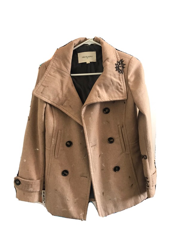 Absodeitly Custom Small Thread & Supply Beige Peacoat Womens