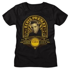 Camiseta para mujer Elvis Presley desde 1954 Sun Records Rock N Roll Memphis TN negra