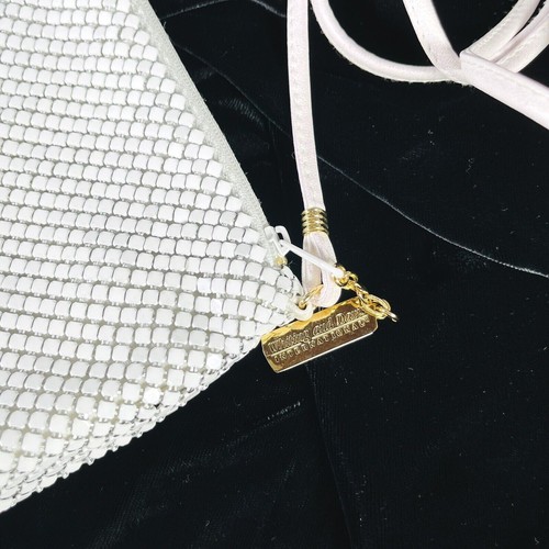 Whiting and Davis Handbag Purse White Metal Mesh Evening Shoulder International - Picture 4 of 8