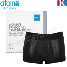 ATOMY Women's Bamboo 40's Sanitary Panty #Black Rest for your body S90 M95 L100
