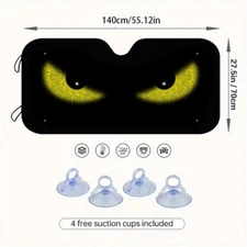 For Toyota Yellow Eyes Car Front Windshield Sun Shade Shield UV Block Cover