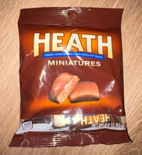 HEATH Miniatures Candy Bars Milk Chocolate English Toffee 2.2oz Bags
