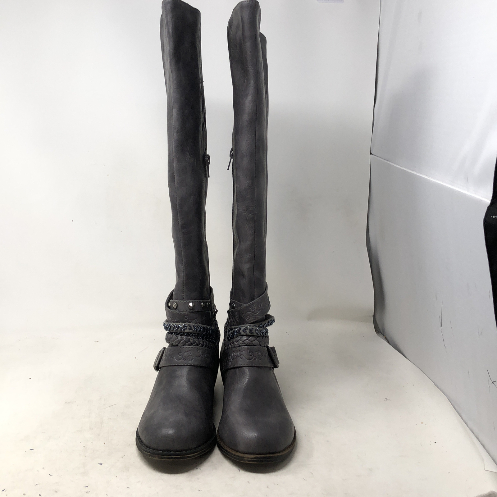 leather biker boots size 6