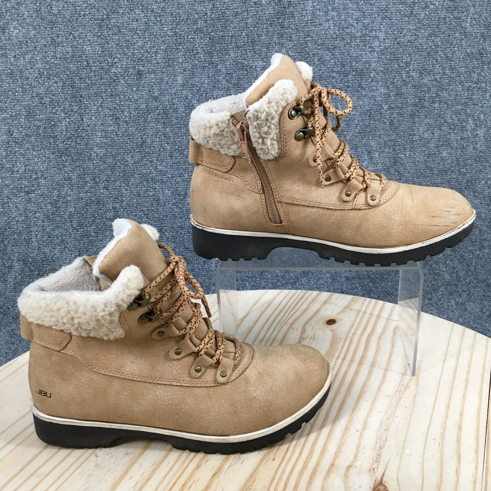 JBU By Jambu Boots Womens 6.5 M Redrock Lace Up Zip Winter Snow Bootie Brown