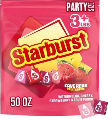 FaveREDS Chewy Fruit Chews, Bulk, Wrapped, Party Size, 50 oz