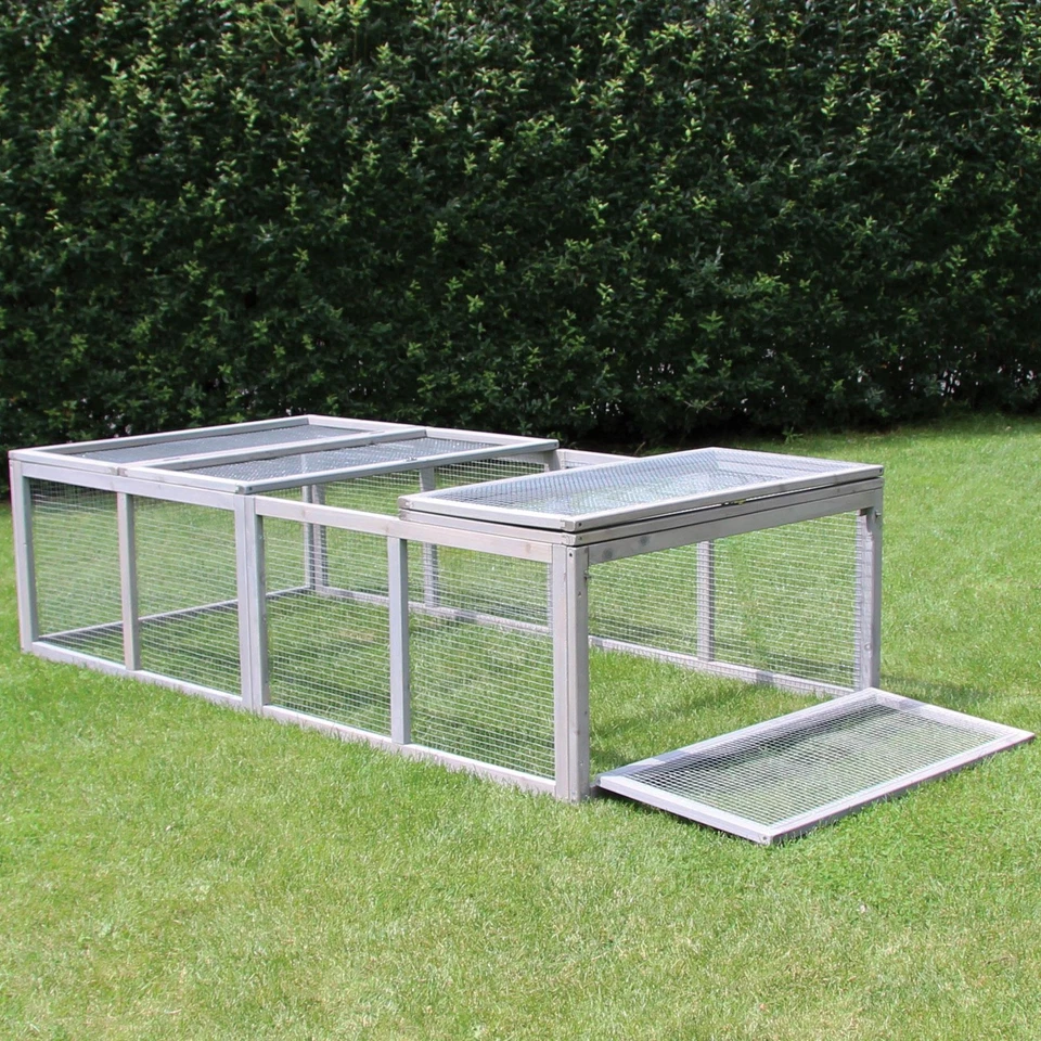 ZOO-XXL Auslauf für Kaninchen und andere Kleintiere - hellgrau