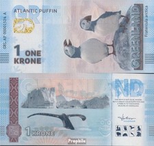 Banknoten Dänemark - Grönland 2025 1 Krone Souvenirschein Grönland bankfrisch Ti
