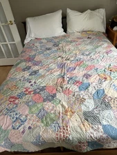 Vintage Refurbished Patchwork Quilt 84” X 66”