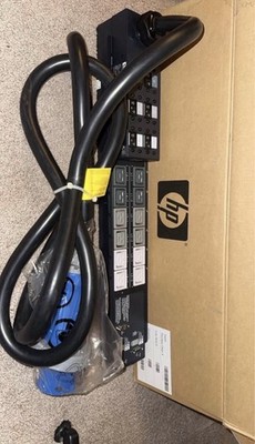 HP Rack Mountable Power Distribution Panel, 12 Outlets, Black