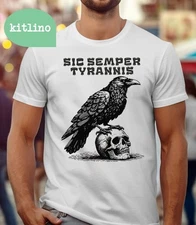 Raven Sic Semper Tyrannis No Gods No Masters Anarchy No Kings FDT T-shirt