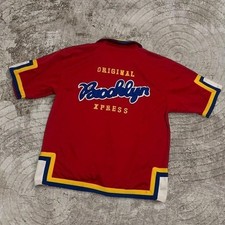 VTG Y2K Brooklyn Express Red Baseball Jersey XLarge Streetwear Punk Sportswear
