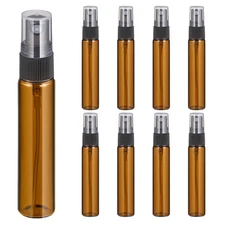 10 Pcs Brown Glass Spray Bottles 10 ml Refillable Empty Bottles for Skin Care