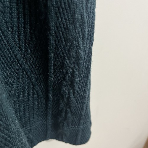 Women’s Studio One Cable Knit Lined Sweater Dress Bell Sleeve Size XL Dark Green - Picture 2 of 13
