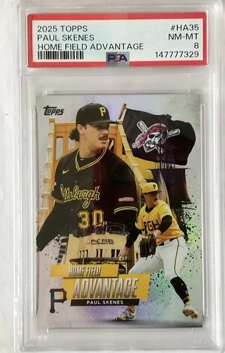 2025 TOPPS CHROME HOME FIELD ADVANTAGE #HA35 PAUL SKENES PSA 8