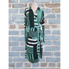 Nine West Abstract Y2K Design Dress Large Tie at Waist Retro