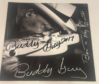 BUDDY GUY Signed BORN TO PLAY GUITAR LP ALBUM COVER Beckett Auth (BAS)