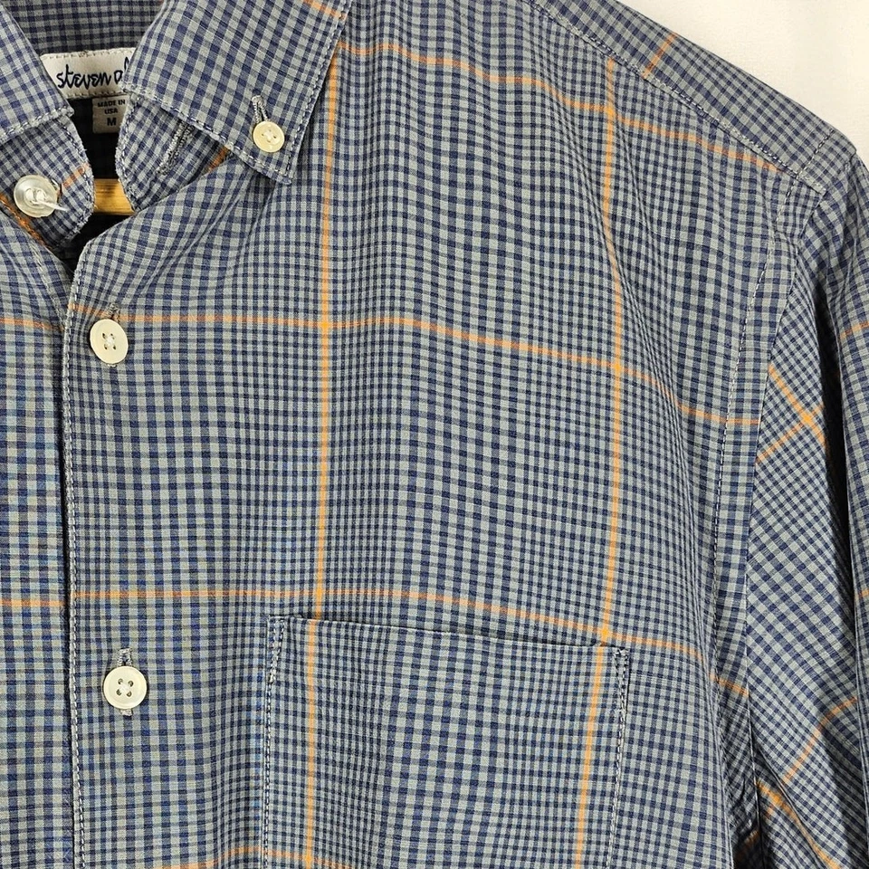 CAMISA DE VESTIR GEOMÉTRICA AZUL CLARO PREMIUM HOMBRE STEVEN ALAN TALLA MEDIANA Foto 4 de 4