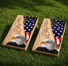 We The People Constitution Bald Eagle Cornhole Wrap Decals HIGH QUALITY USA MADE