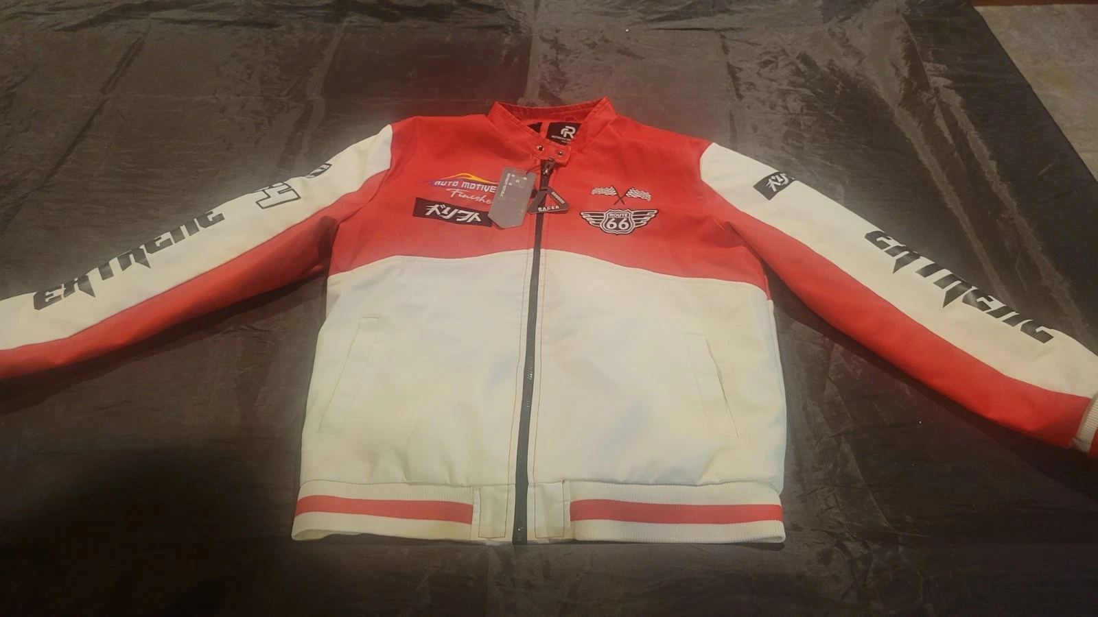XL Motorcycle Jacket Red White Route 66 Tokyo Biker Men's image 1