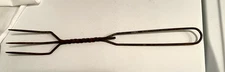 Rare Unusual Antique / Primitive MEAT Fork Hand Forged ? 12.5" long