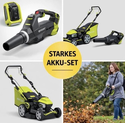 Herkules G-Force XR120 Serie Akku Rasenmäher & Laubbläser Set mit 120 Volt Power