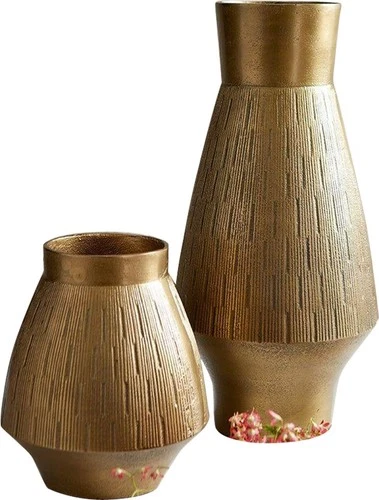 Elegant Traditional Gold Aluminum Vase-Aria Collection - Picture 3 of 6