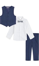 Van Heusen Boys 4-Piece Formal Suit Set Vest Pants Dress Shirt Tie Size 10 Reg