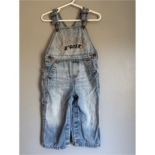 OshKosh B'gosh Classic Embroidered Logo Denim Overalls Light Wash 18 Month