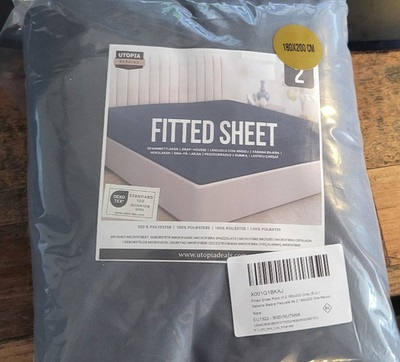 Utopia Bedding - 2er Set Spannbettlaken 180x200cm - Grau - Oeko-Tex Zertifiziert