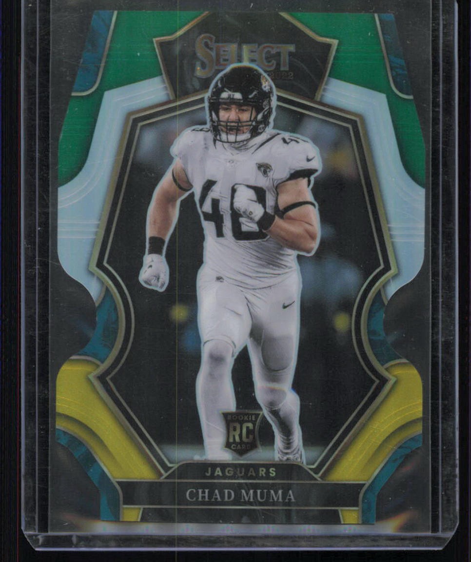 #146 2022 Panini Select Chad Muma Green and Yellow Prizm Die Cut RC Jaguars