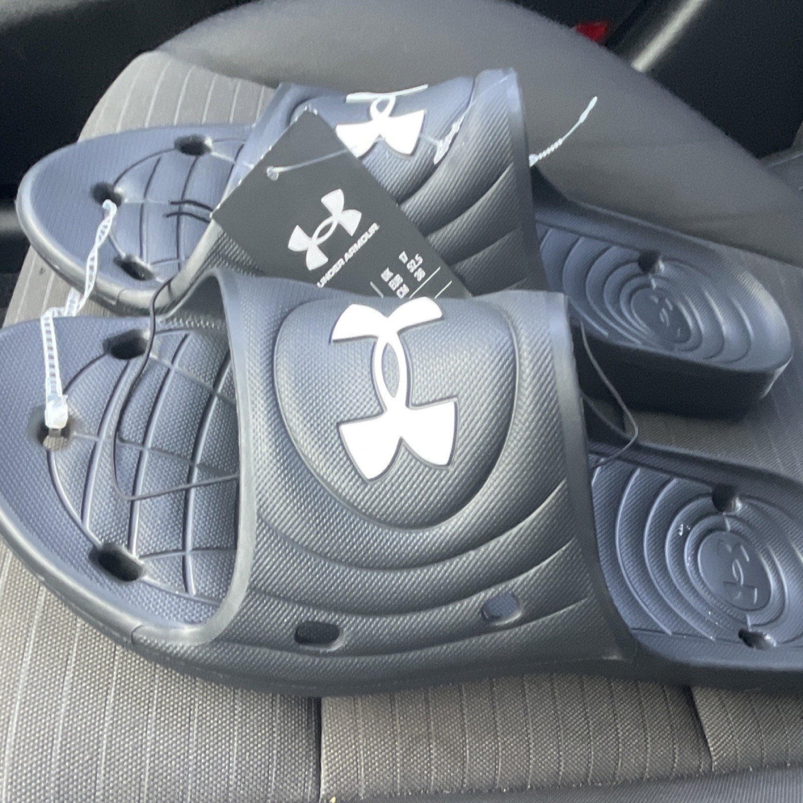 Under Armour Locker IV SL Men's Slide Sandals Black White Lightweight Synthetic