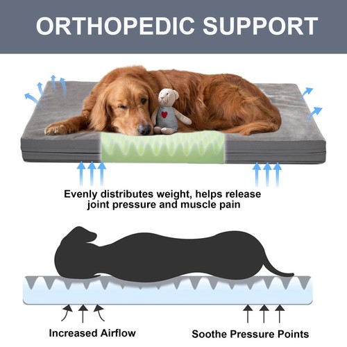 Orthopedic Dog Beds for Large Dogs - Large Egg Crate Foam Dog Bed Waterproof ... - Bild 2 von 8