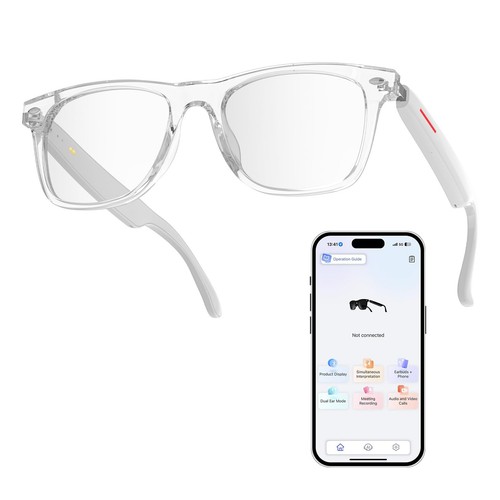 Smart Glasses with AI Translation, Supports 110+ Languages, Blue Light Blocki...