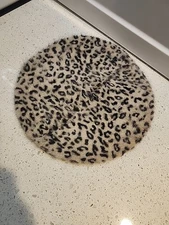 Leopard Print Beret Acrylic Angora Tan Black New