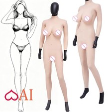 No Oil Silicone Full Bodysuit E Cup Breast Forms Body Suit For Crossdresser US
