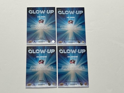 2025-26 UPPER DECK GLOW-UP, SPECKLE JOHNSON, MARCHENKO - COLUMBUS BLUE JACKETS - Picture 2 of 2