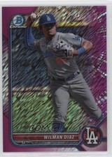 2022 Bowman Chrome Prospects Fuchsia Shimmer Refractor 98/199 Wilman Diaz nd3
