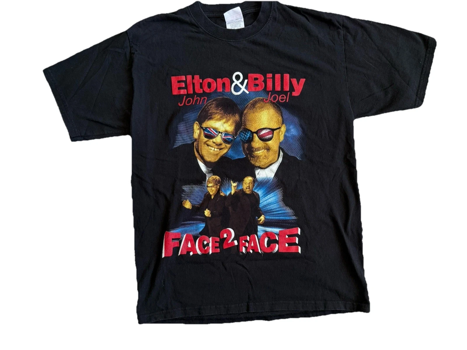 Elton John Billy Joel 2003 Face 2 Face Tour Band Tee Shirt