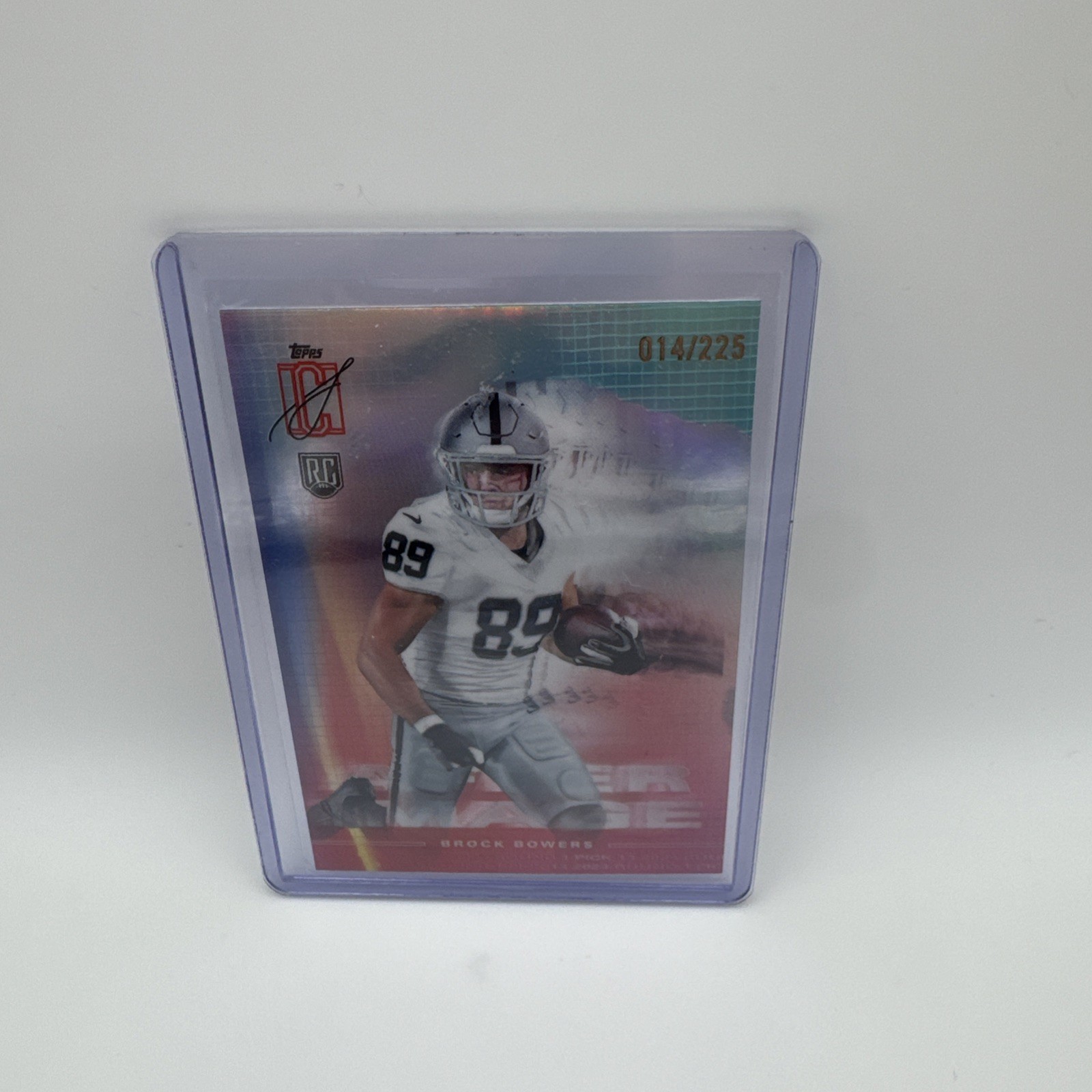 2024 Topps Signature Class #AI-18 Brock Bowers RC After Image Teal /225 (56A)