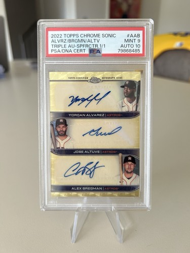 1/1 Yordan Alvarez Altuve Bregman Superfractor Triple Auto 2022 Topps Chrome
