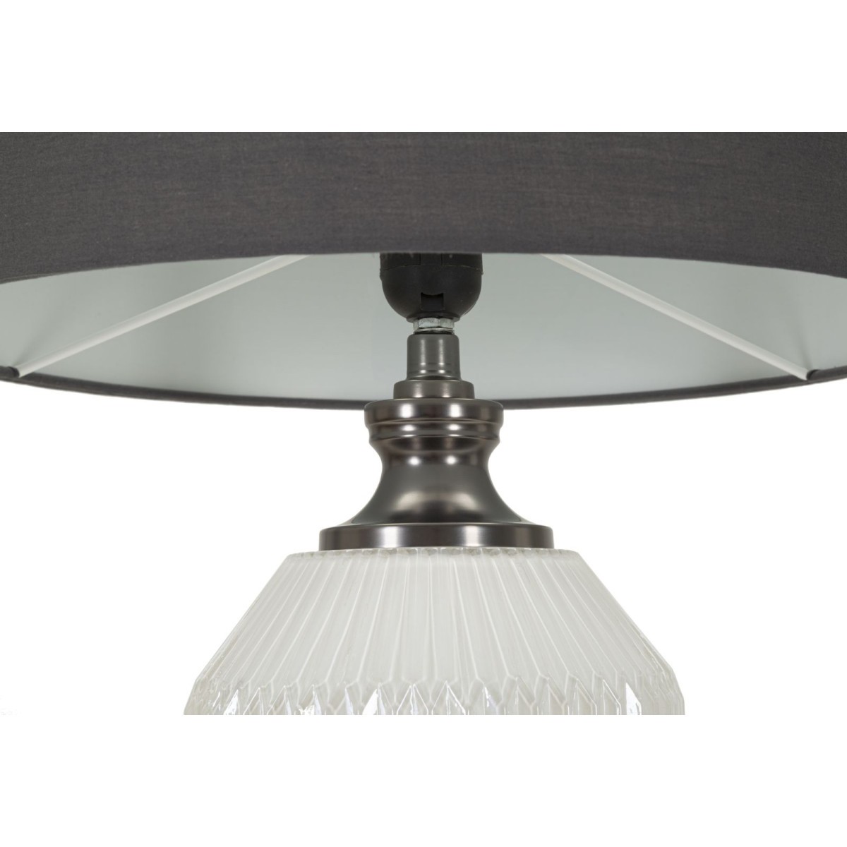 Lampe à poser en verre blanc et gris Brighty de 65cm pour salon - 2