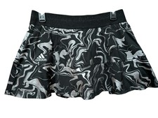 Adidas Womens Tennis Skirt Aeroready Medium M Black  Silver Abstract Pattern